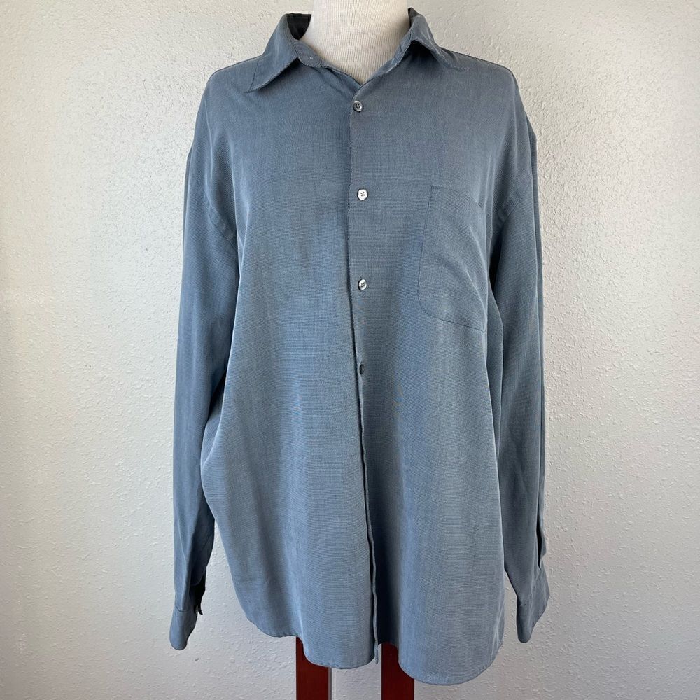 Perry Ellis Portfolio Button Down Dress Shirt Size XL EUC